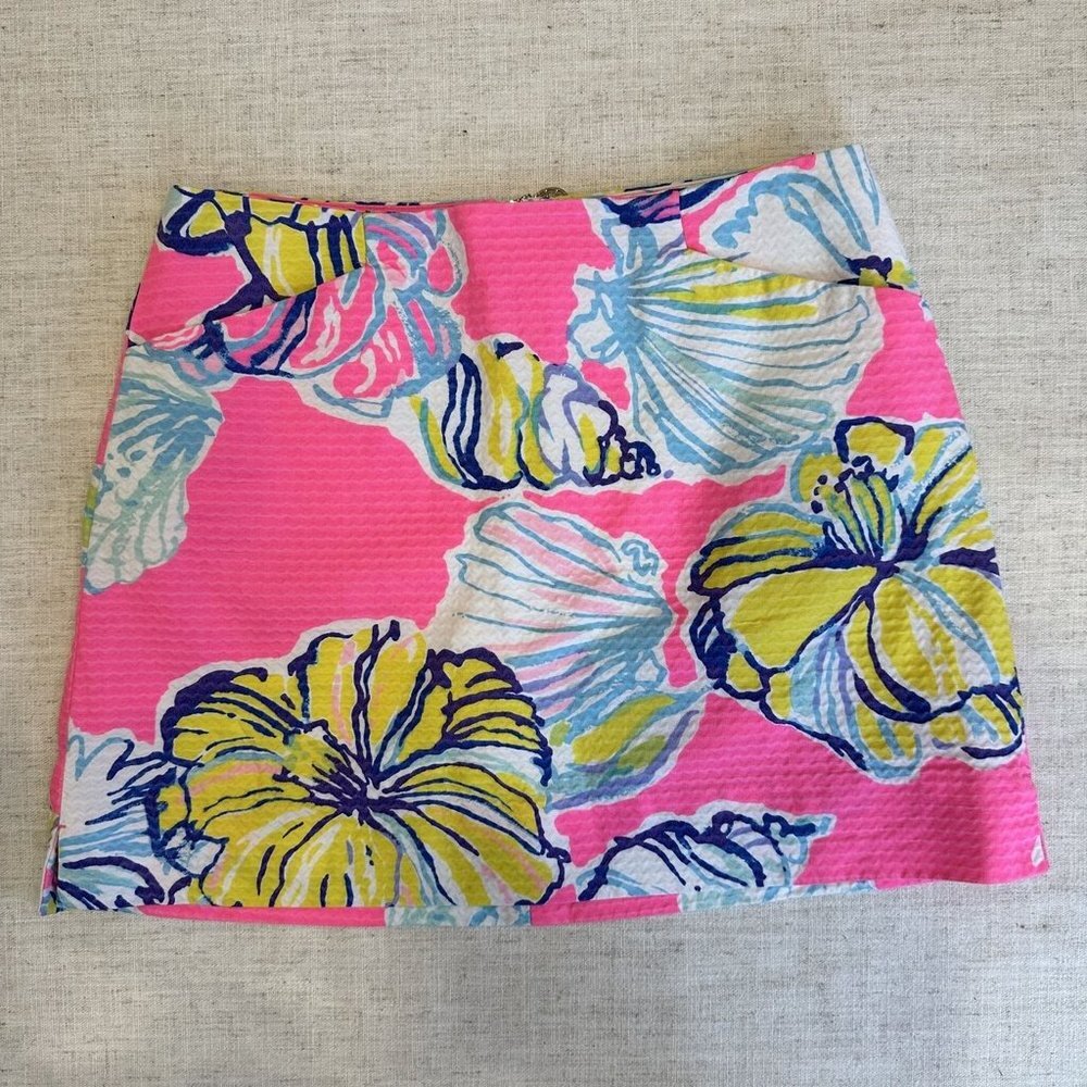 Lilly Pulitzer Pink Floral Mini Skirt